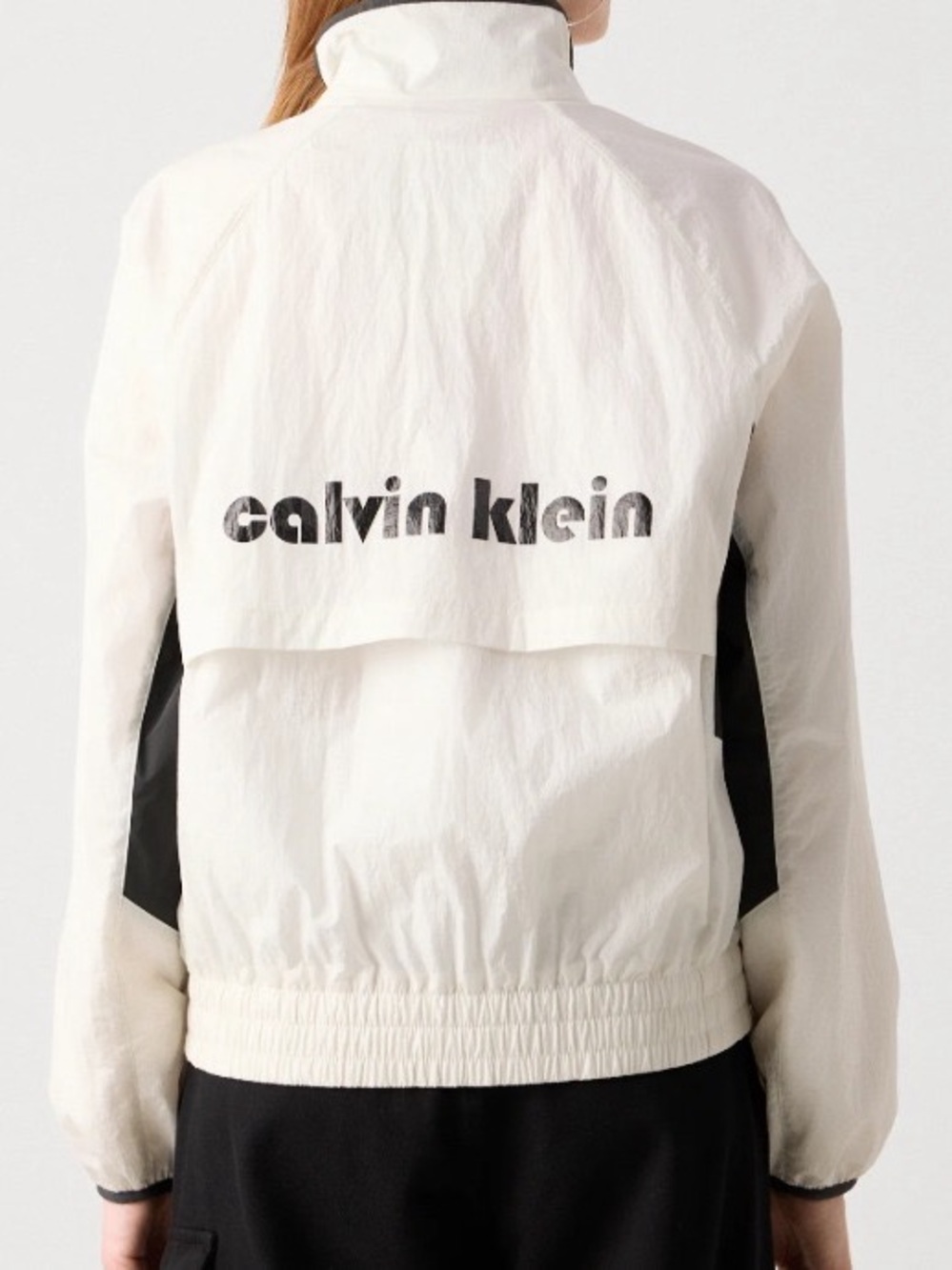 Calvin Klein Retro Track Jacket Black and White